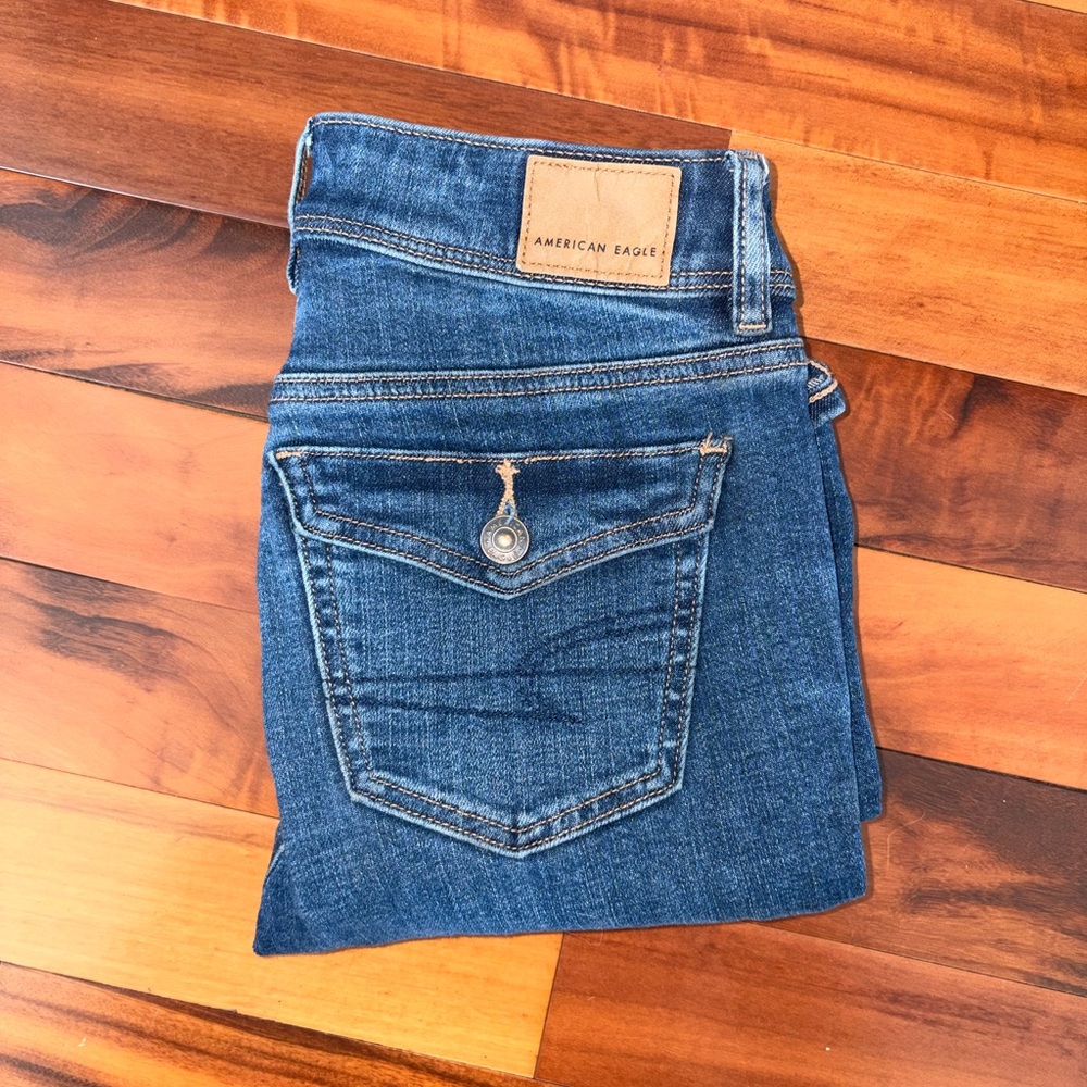 American Eagle Outfitters Women's Dark Blue Flare Jeans